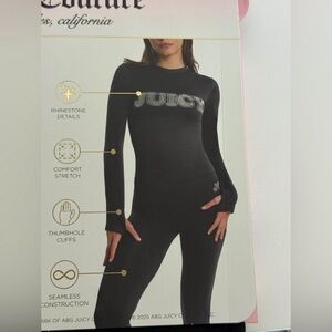 Juicy Couture Black Seamless Top and Legging Set